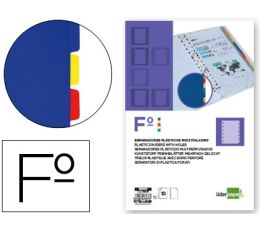 SEPARADOR LIDERPAPEL PLASTICO JUEGO DE 10 SEPARADORES FOLIO 16 TALADROS