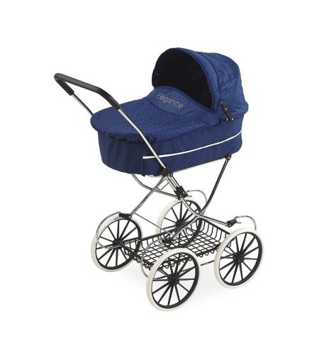 CARRO DE MUÑECA ELEGANCE CROMADO AZUL 90CM CARRO DE MUÑECA ELEGANCE CROMADO AZUL 90CM