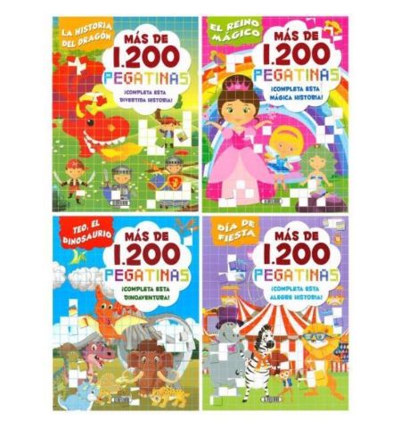 LIBRO MOSAICO 1200 PEGATINAS - 4 TITULOS SERVILIBRO - LIBRO MOSAICO 1200 PEGATINAS - 4 TITULOS