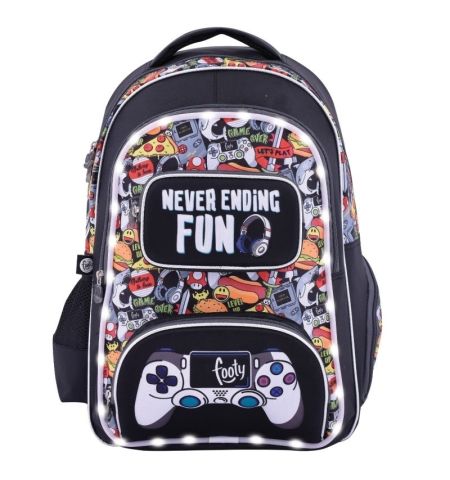 MOCHILA ESCOLAR FOOTY NEVER ENDING FUN ADAPT. CARRO MOCHILA ESCOLAR FOOTY NEVER ENDING FUN ADAPT. CARRO