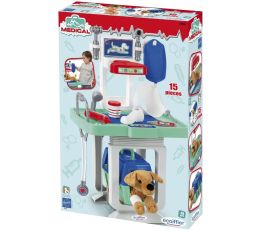 CENTRO VETERINARIO CON PERRO PELUCHE Y ACCESORIOS