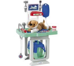 CENTRO VETERINARIO CON PERRO PELUCHE Y ACCESORIOS