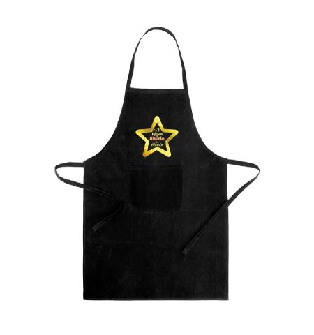 DELANTAL COCINA COLOR NEGRO ESTRELLA DELANTAL COCINA COLOR NEGRO ESTRELLA