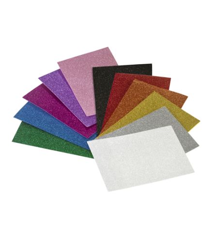 LAMINA GOMA EVA 20X30 FAIBO EFECTO PURPURINA - NEGRO