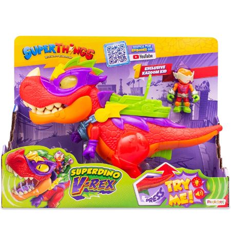 SUPERTHINGS FIGURA DINOSAURIO SUPERDINO V-REX