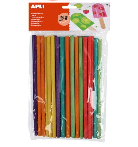 BOLSA 25 PALOS PINCHO MADERA NATURAL REDONDO - APLI BOLSA 25 PALOS PINCHO MADERA NATURAL REDONDO - APLI