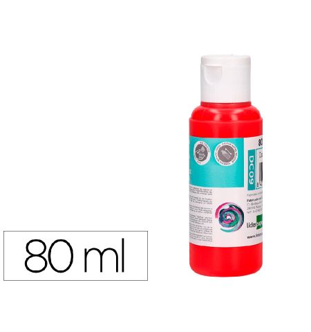 PINTURA ACRILICA LIDERPAPEL BOTE 80ML - COLOR ROJO
