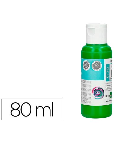PINTURA ACRILICA LIDERPAPEL BOTE 80ML - COLOR VERDE PINTURA ACRILICA LIDERPAPEL BOTE 80ML - COLOR VERDE