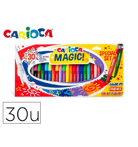 ROTULADOR CARIOCA CAMBIA COLOR TINTA MAGICA CAJA DE 30 UNIDADES COLORES SURTIDOS ROTULADOR CARIOCA CAMBIA COLOR TINTA MAGICA CAJA DE 30 UNIDADES COLORES SURTIDOS