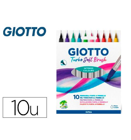 ROTULADORES GIOTTO TURBO SOFT BRUSH PUNTA PINCEL LETTERING 10 COLORES