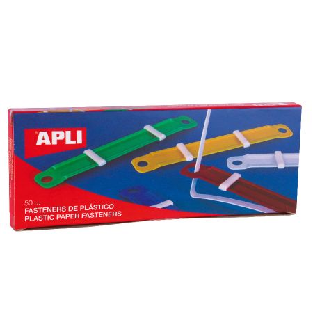 ENCUADERNADOR FASTENER PLASTICO APLI CAJA 50U. COLORES SURTIDOS ENCUADERNADOR FASTENER PLASTICO APLI CAJA 50U. COLORES SURTIDOS
