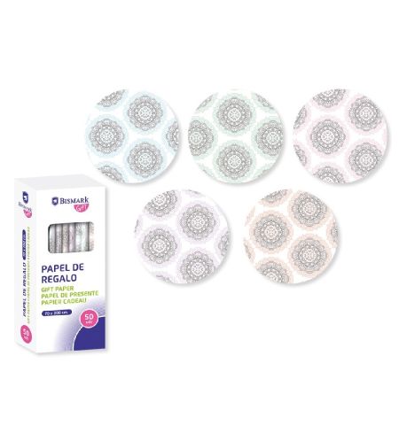 ROLLO PAPEL REGALO MANDALAS 70X200CM BISMARK ROLLO PAPEL REGALO MANDALAS 70X200CM BISMARK