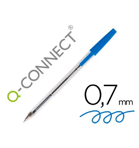 BOLIGRAFO TRANSPARENTE Q-CONNECT AZUL MEDIO KF26039 (CAJA 50 BOLIGRAFOS) BOLIGRAFO TRANSPARENTE Q-CONNECT AZUL MEDIO KF26039 (CAJA 50 BOLIGRAFOS)
