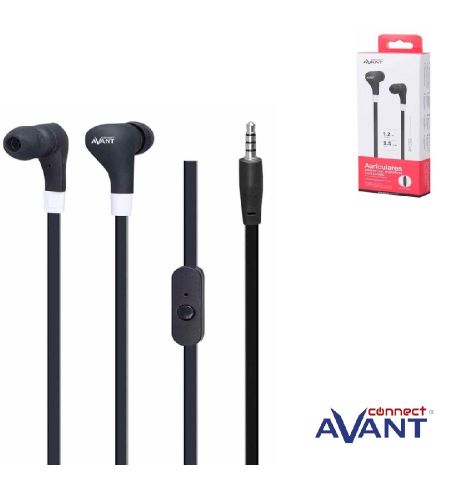 AURICULARES AVANT CONNECT IN-EAR CON MICROFONO(CABLE 1,2M / JACK 3,5MM) COLOR NEGRO AURICULARES AVANT CONNECT IN-EAR CON MICROFONO(CABLE 1,2M / JACK 3,5MM) COLOR NEGRO