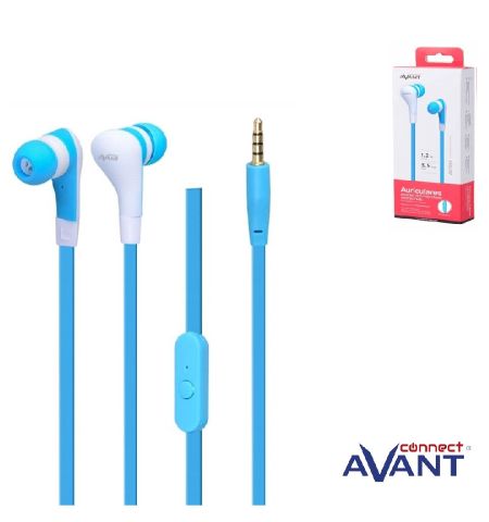 AURICULARES AVANT CONNECT IN-EAR CON MICROFONO(CABLE 1,2M / JACK 3,5MM) COLOR AZUL AURICULARES AVANT CONNECT IN-EAR CON MICROFONO(CABLE 1,2M / JACK 3,5MM) COLOR AZUL