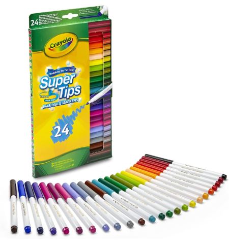 ROTULADORES CRAYOLA SUPER TIPS PACK 24 COLORES