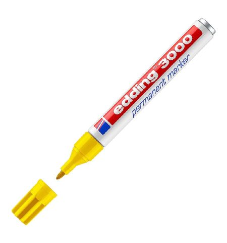 ROTULADOR EDDING MARCADOR PERMANENTE 3000 PUNTA REDONDA 1,5-3 MM RECARGABLE - COLOR AMARILLO