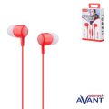 AURICULARES AVANT CONNECT IN-EAR CON MICROFONO AV1105 (CABLE 1,2M / JACK 3,5MM) COLOR ROJO AURICULARES AVANT CONNECT IN-EAR CON MICROFONO AV1105 (CABLE 1,2M / JACK 3,5MM) COLOR ROJO