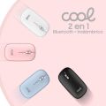 RATON USB WIRELESS COOL SLIM SILENCIOSO 2 EN 1 (BLUETOOTH + USB) COLOR BLANCO