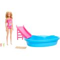 MUÑECA BARBIE CON BAÑADOR ROSA, PISCINA, TOBOGAN Y ACEESORIOS MUÑECA BARBIE CON BAÑADOR ROSA, PISCINA, TOBOGAN Y ACEESORIOS