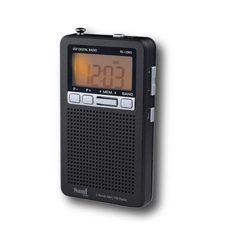 RADIO SAMI AM/FM RS-12903 BOLSILLO 2 BANDAS DIGITAL CON FUNCION SLEEP COLOR NEGRO RADIO SAMI AM/FM RS-12903 BOLSILLO 2 BANDAS DIGITAL CON FUNCION SLEEP COLOR NEGRO