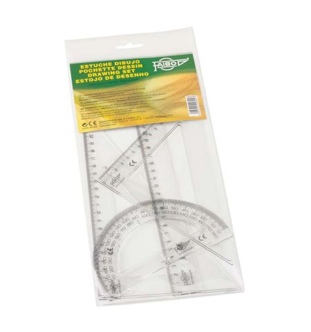 JUEGO DE REGLAS FAIBO REF.804S15 (ESCUADRA CARTABON REGLA 30 CMS Y SEMICIRCULO 15CM) EN PETACA JUEGO DE REGLAS FAIBO REF.804S15 (ESCUADRA CARTABON REGLA 30 CMS Y SEMICIRCULO 15CM) EN PETACA