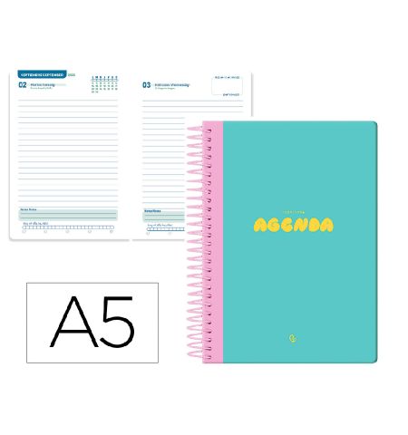 AGENDA ESCOLAR LIDERPAPEL CURSO 25-26 ESPIRAL CLASSIC DIA PAGINA A5 - 70 GRS.FSC COLOR AZUL TURQUESA AGENDA ESCOLAR LIDERPAPEL CURSO 25-26 ESPIRAL CLASSIC DIA PAGINA A5 - 70 GRS. FSC COLOR AZUL TURQUESA
