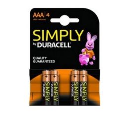 PILA LR03 / AAA ALKALINA DURACELL PACK 4 UNDS.