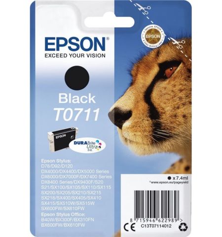 C.TINTA EPSON ORIGINAL T0711 NEGRO - 7,4 ML C.TINTA EPSON ORIGINAL T0711 NEGRO - 7,4 ML