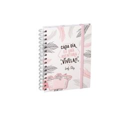 CUADERNO A5 120H + REGLA + 120 NOTAS ADHESIVAS LOVELY STORY COLECCION 